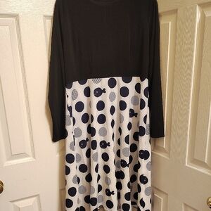 Stylish Black and White Polka Dot Dress